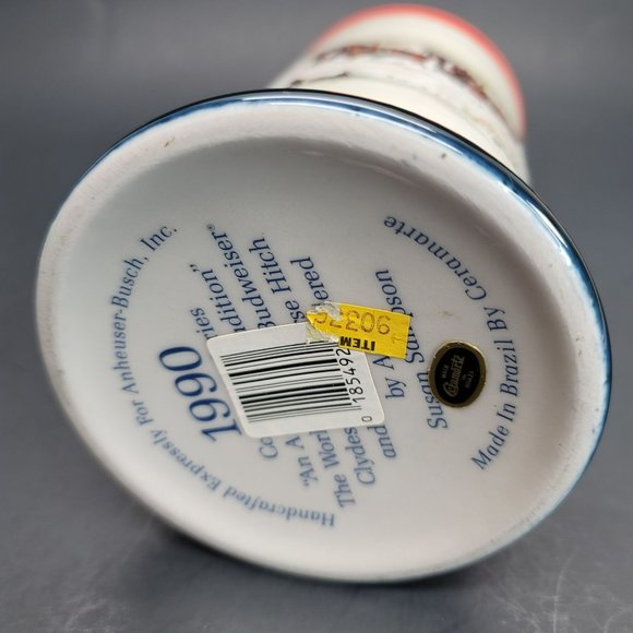 Budweiser Mug 1990 Holiday Beer Stein Clydesdales An American Tradition Pd49 - Picture 7 of 7